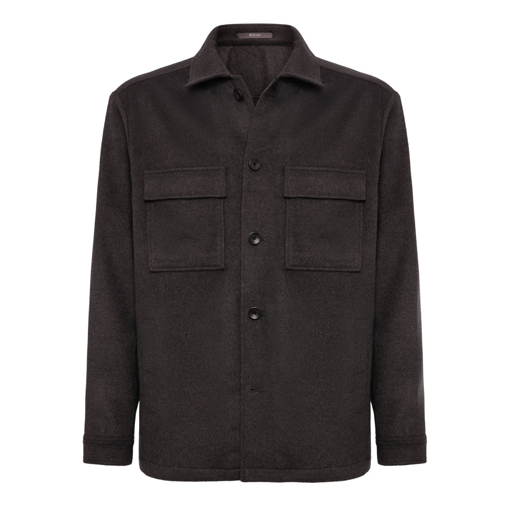 Boggi Milano Link Shirt Jacket Brown Heren