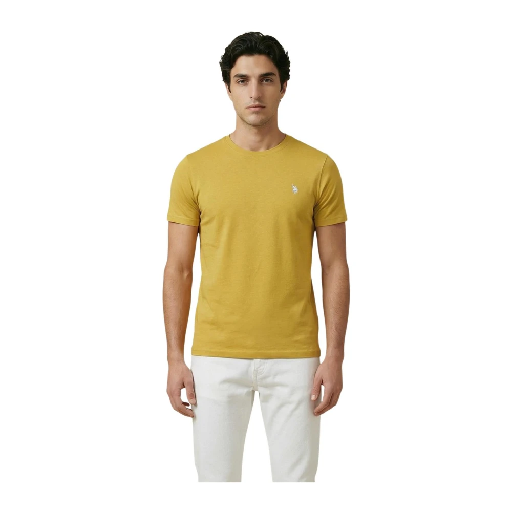 U.s. Polo Assn. Men's Yellow T-Shirts, S, Round Neck Short Sleeve Cotton T-Shirt