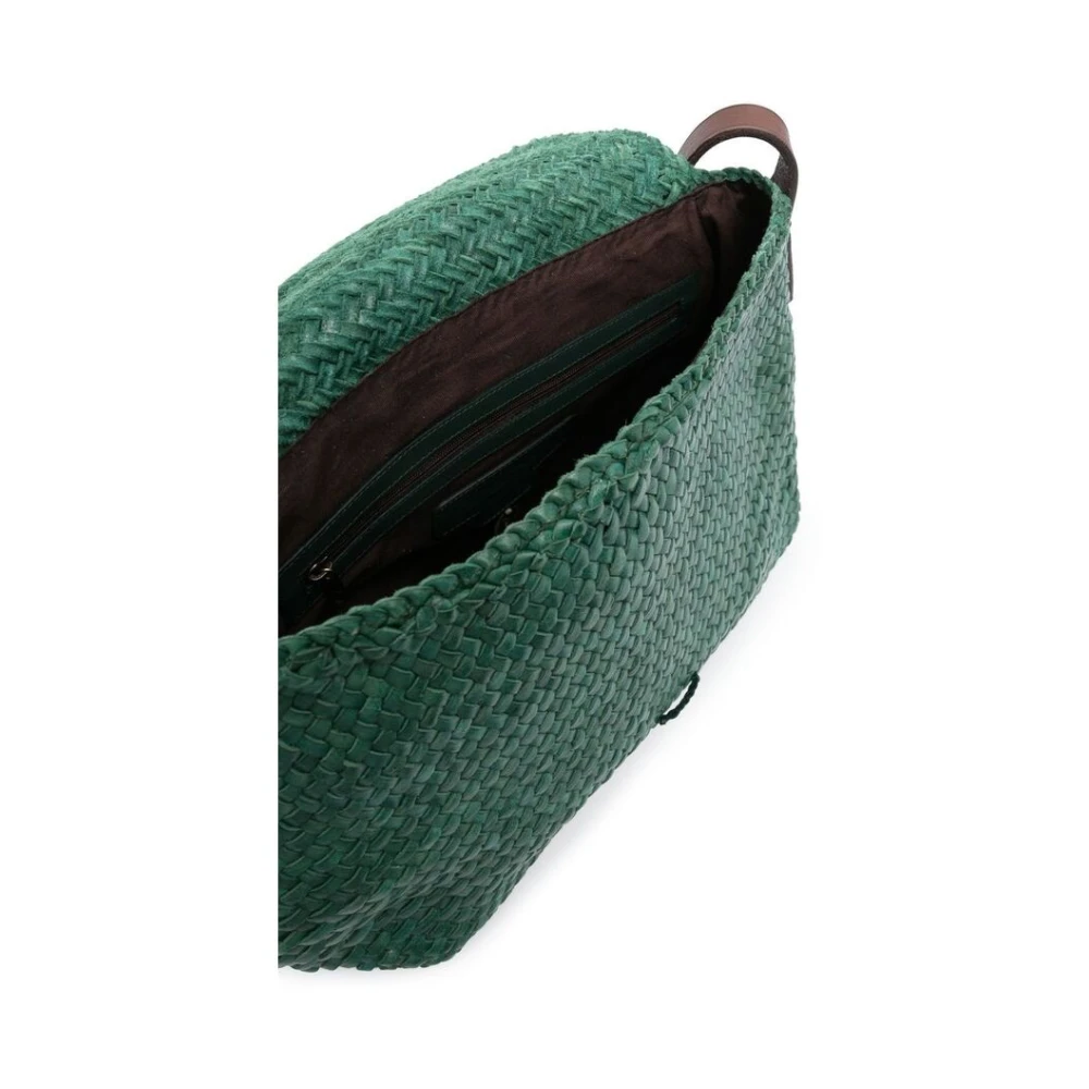 Dragon Diffusion Bosgroene Geweven Leren Satchel Tas Green Dames