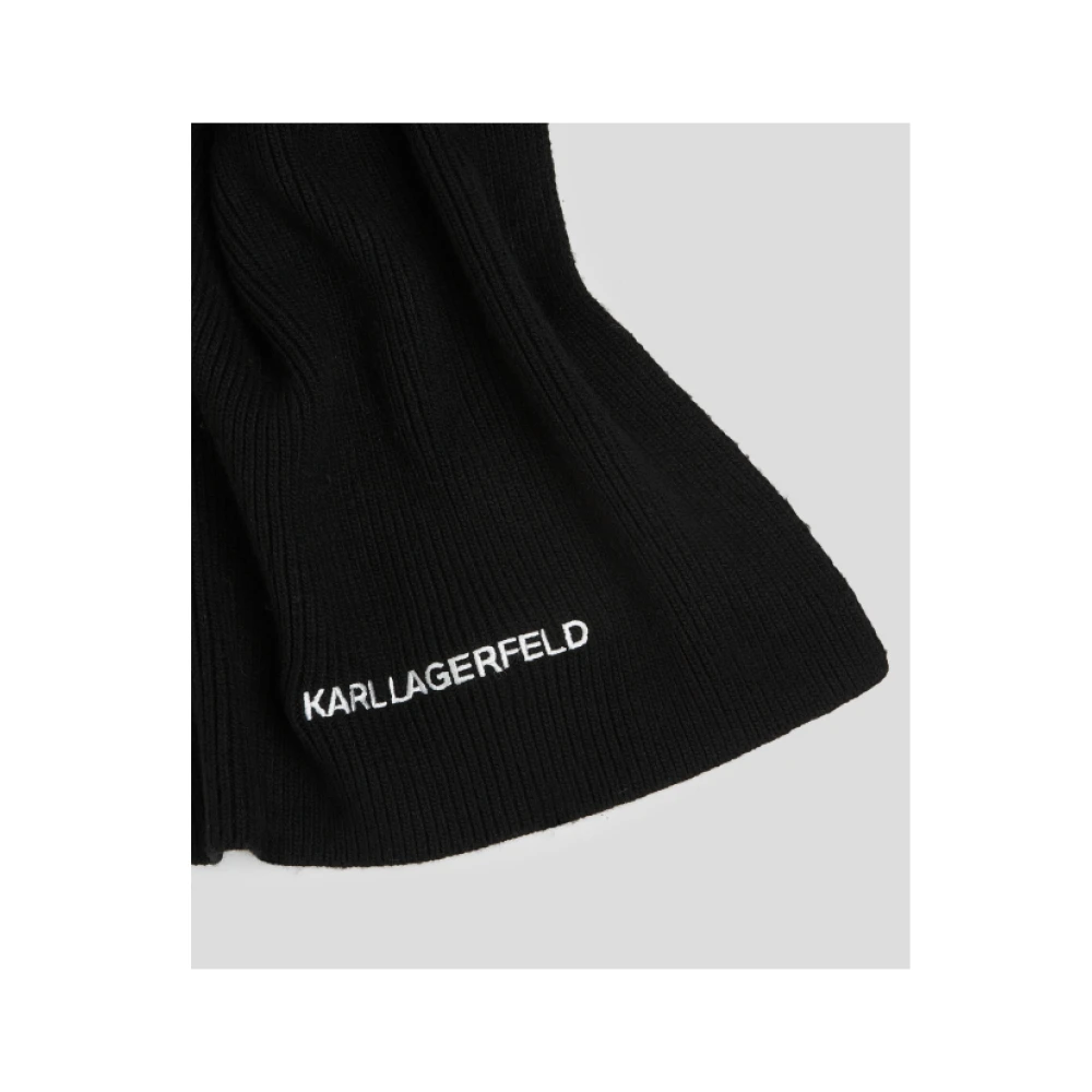Karl Lagerfeld Zwarte Lange Sjaal met Essential Logo Black Unisex