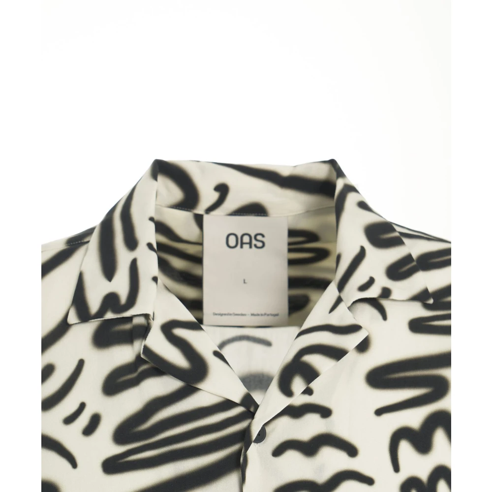 OAS Zwarte Viscose Shirt Aerosol Black Heren