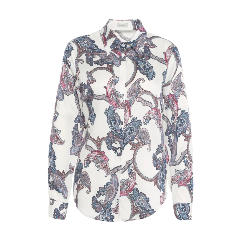 Himon's Witte Blouse met Trendy Print Multicolor Dames