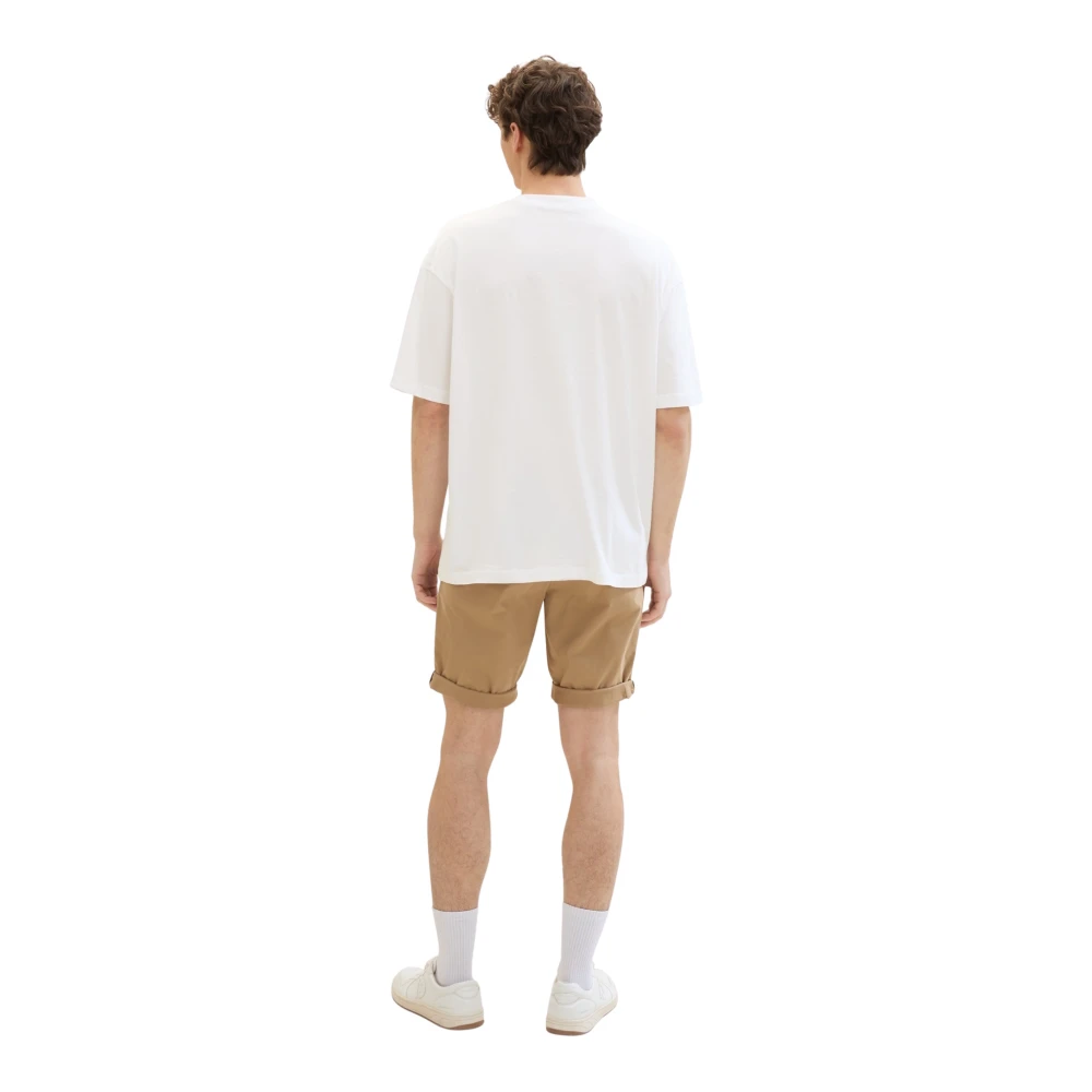 Tom Tailor Slim Fit Chinoshorts voor Mannen Beige Heren