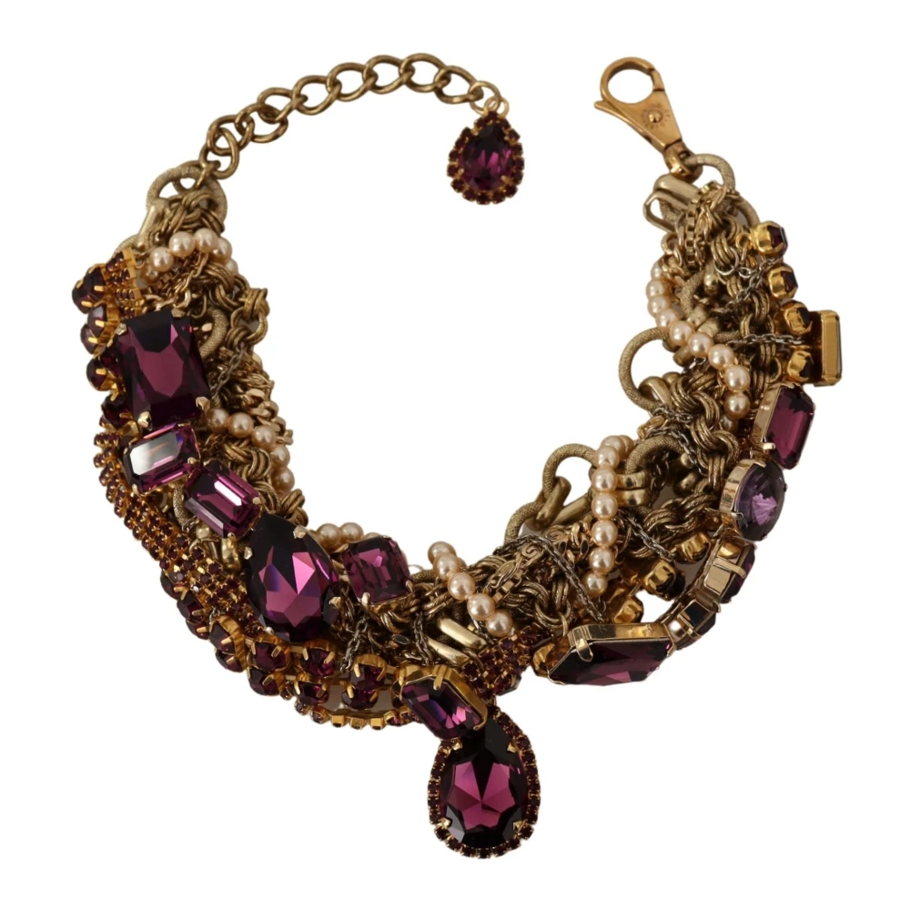 Dolce & Gabbana Purple Crystal Necklace Gul Dam