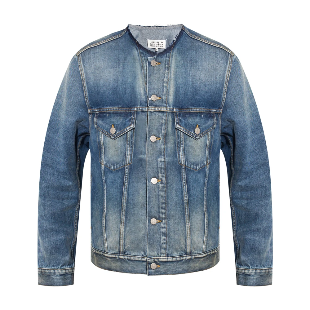 Maison Margiela Denim jas met logo Blue Heren