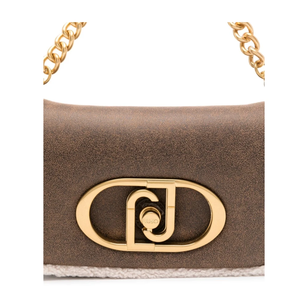 Liu Jo Bruine Schoudertas met Faux-Shearling Trim Brown Dames