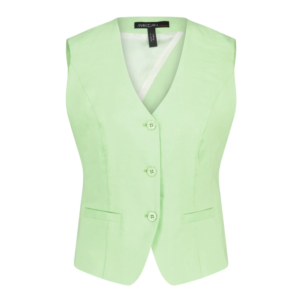 Marc Cain Stijlvol Nauwsluitend Linnen Vest Green Dames