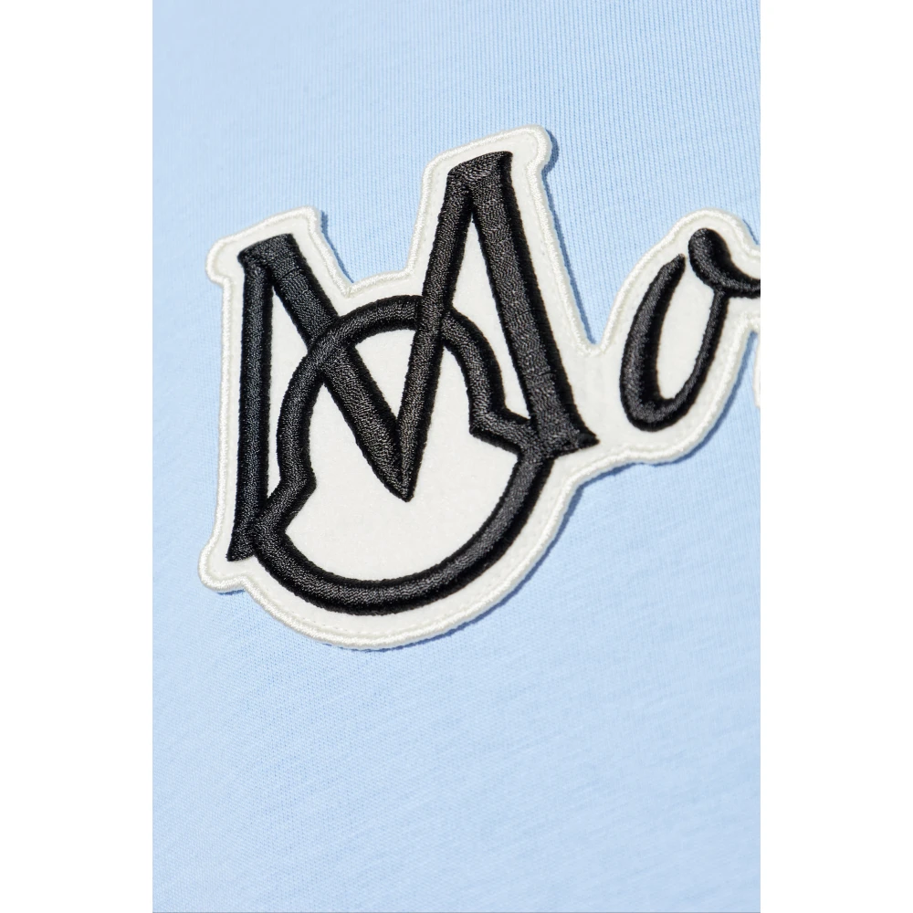 Moncler T-shirt met logo Blue Heren