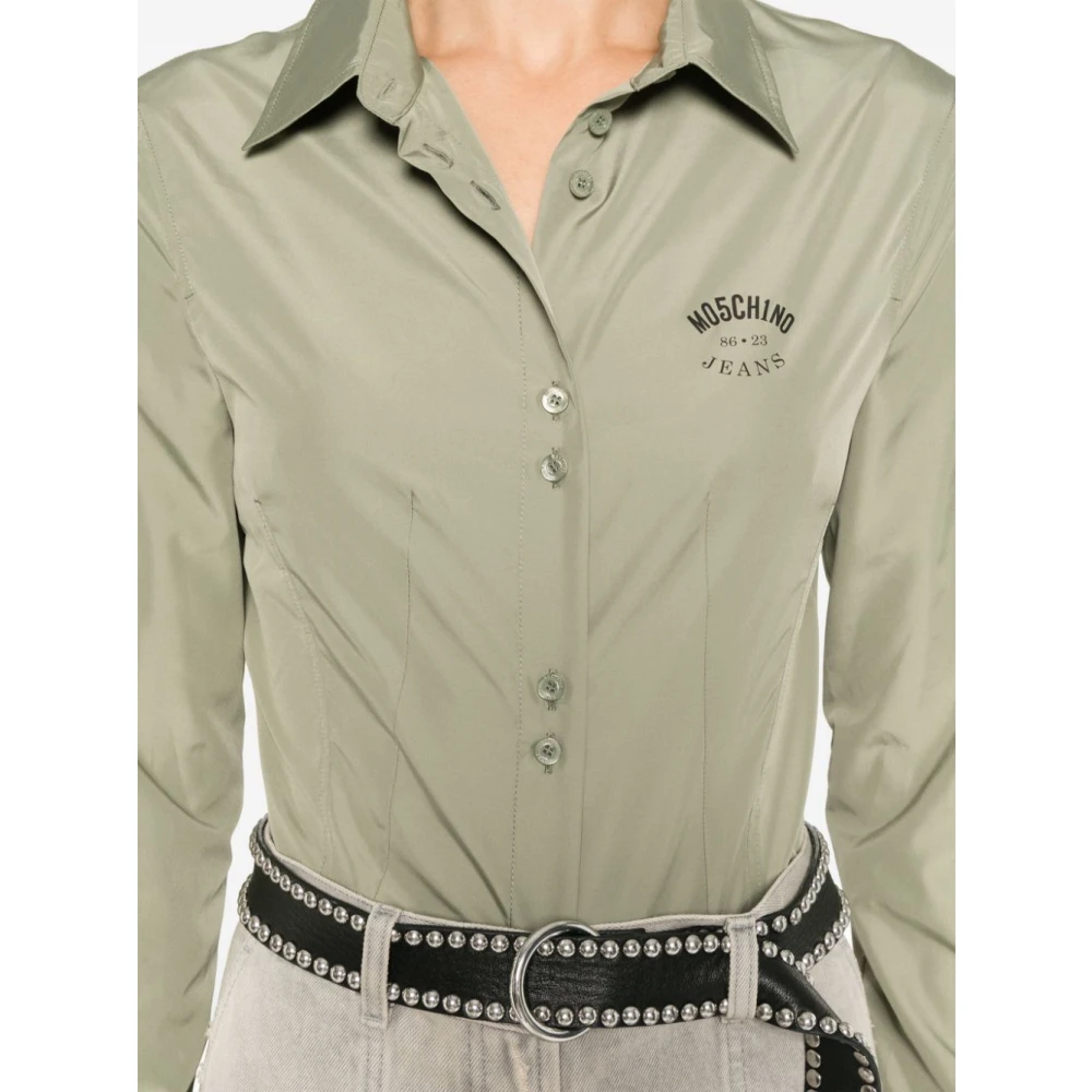 Moschino Gedrukt Logo Shirt Green Dames