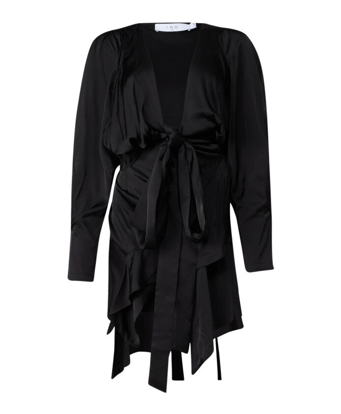 robe-satinee-ceinturee-a-col-v