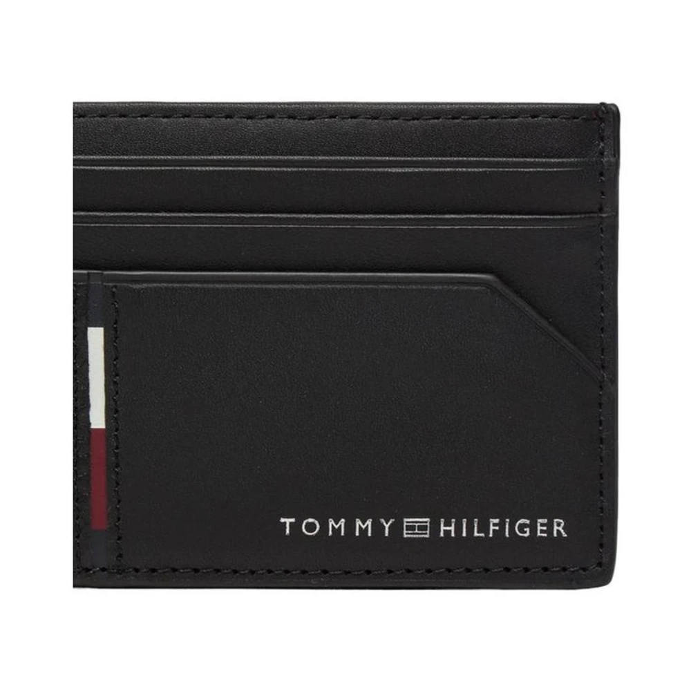 Tommy Hilfiger Stijlvol Leren Portemonnee Mannen Collectie Black Heren