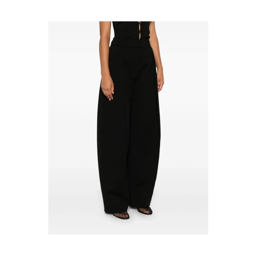 Jacquemus Zwarte Wijde Broek Black Dames