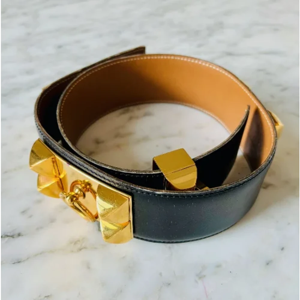 Hermès Vintage Pre-owned Leather belts Black Dames