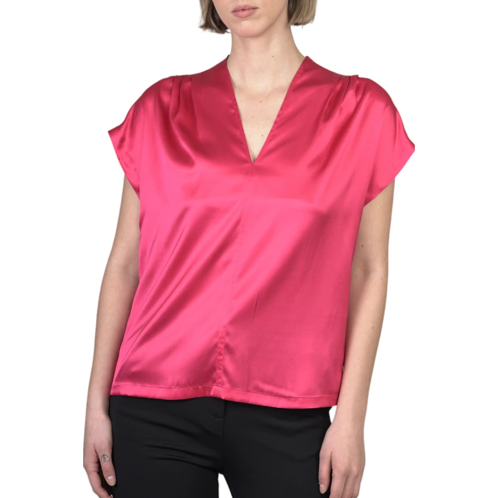 pinko Satijnen Blouse met Breve Stijl Pink Dames