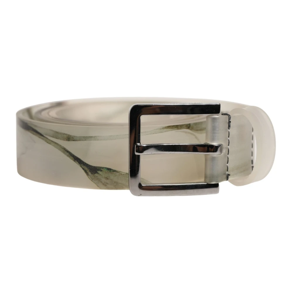 Dolce & Gabbana White Belts, Male, One Size, Floral Pvc Belt