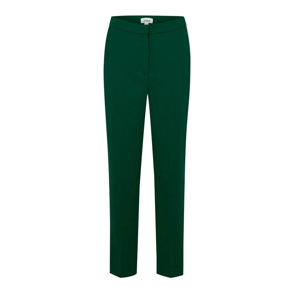 Soaked In Luxury Green Slim-Fit Trousers, Female, 2XL, Rain Forest Suiting Trousers