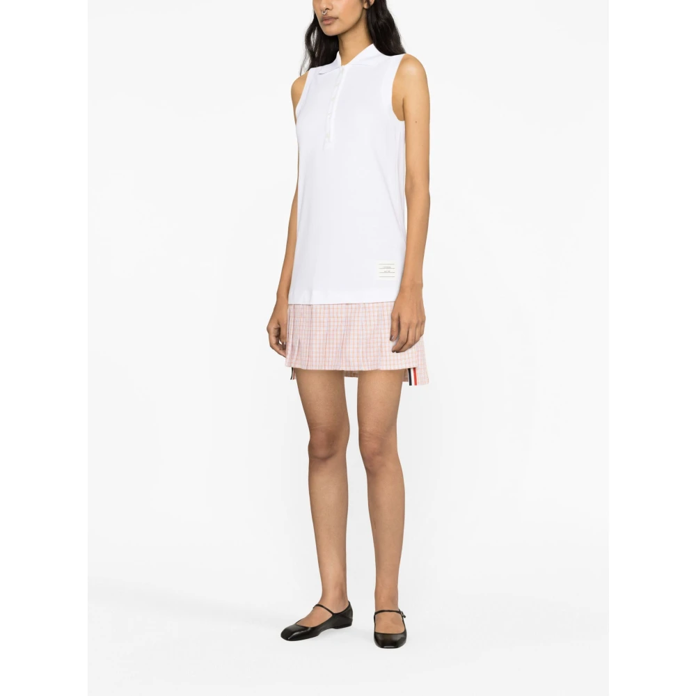 Thom Browne Stijlvolle Polo Jurk White Dames