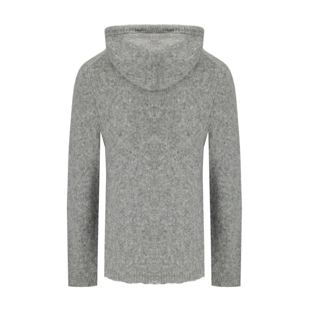 Amaránto Grijze Gebreide Hoodie met Raglanmouwen Gray Heren