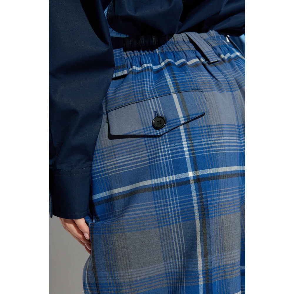 Marni Geruite broek Blue Dames