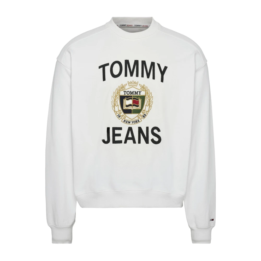 Tommy Jeans Men's White Cotton Logo Tee - Sweatshirts - S - Sweatshirts & Hoodies