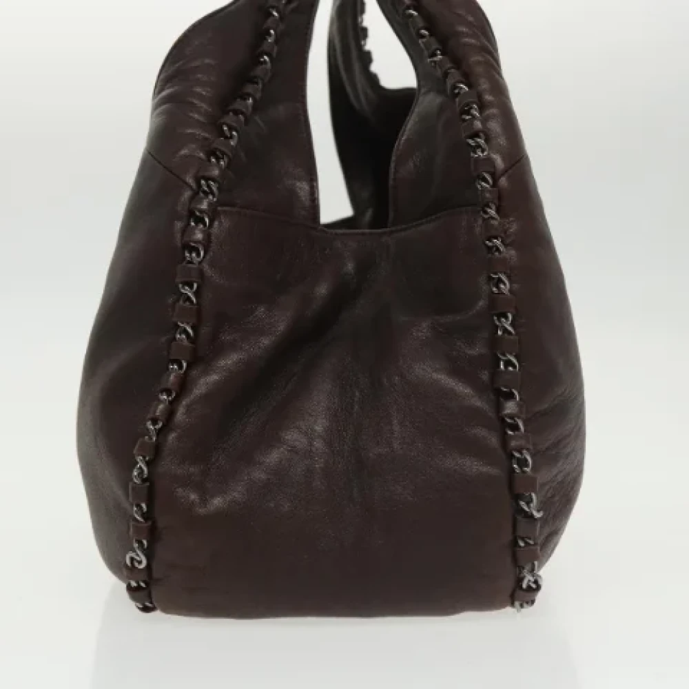 Chanel Vintage Pre-owned Leather handbags Brown Dames