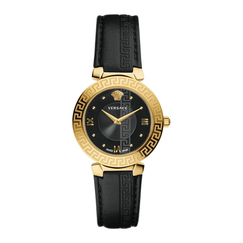 Daphnis Swiss Watch Black Gold Versace Men's Fashion Miinto