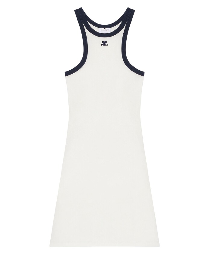 white-scuba-mini-dress