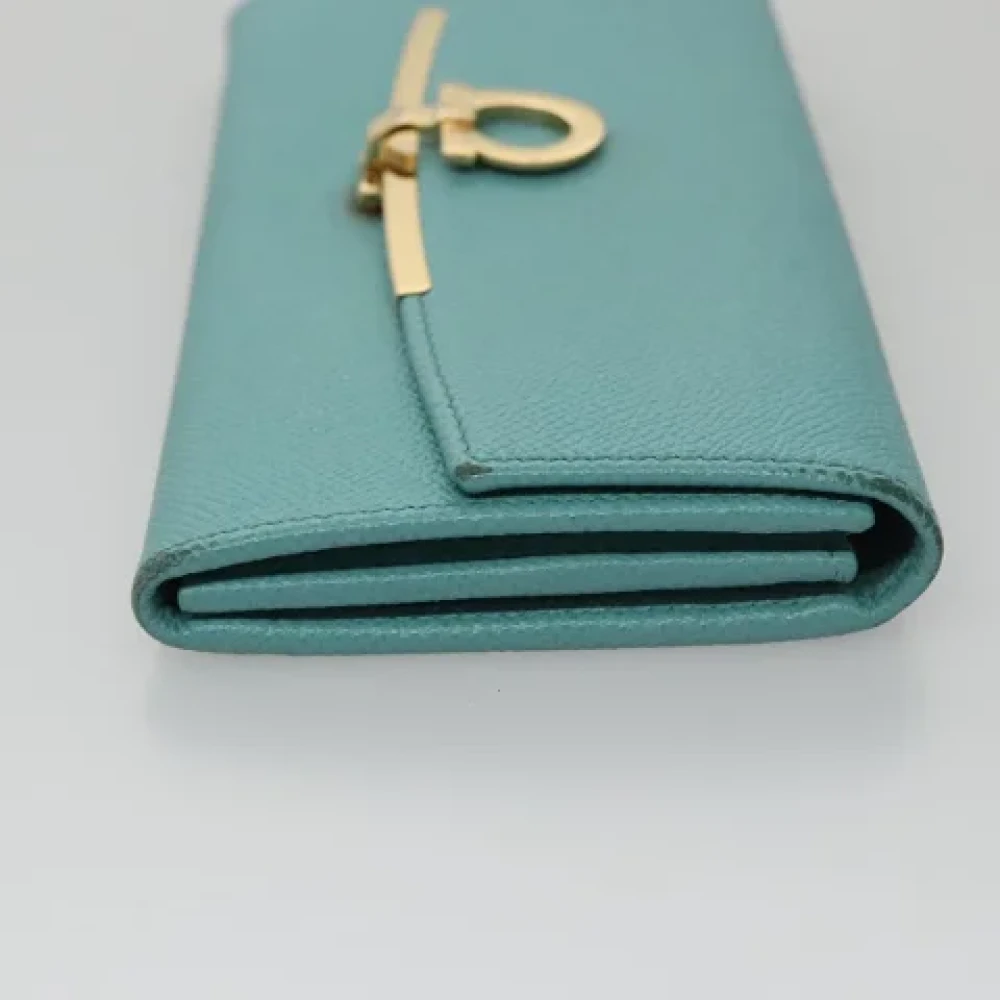 Salvatore Ferragamo Pre-owned Leather wallets Blue Dames