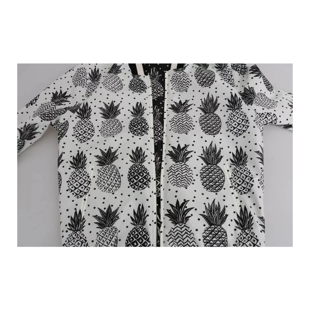 Dolce & Gabbana Bomberjack met Ananasprint en Logo Multicolor Heren