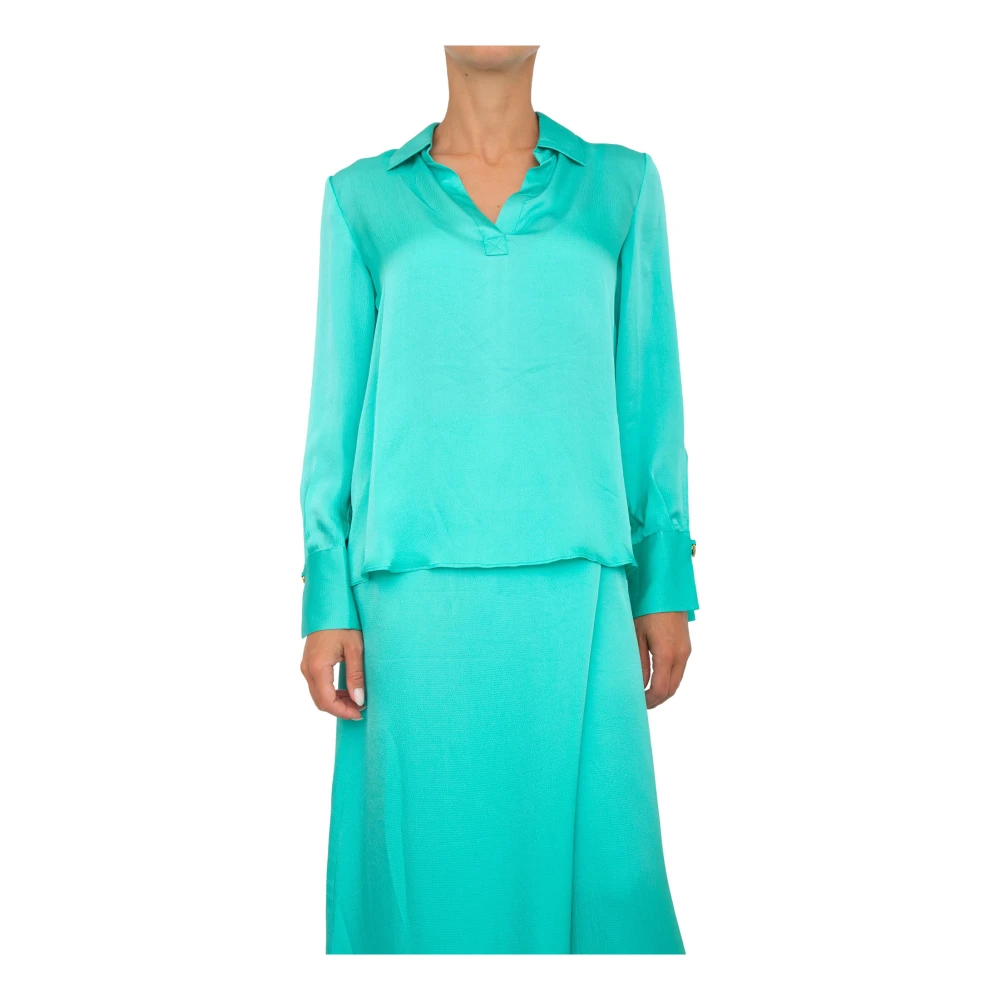 Twinset Women's Blue Blouses, S, Aqua Blouse