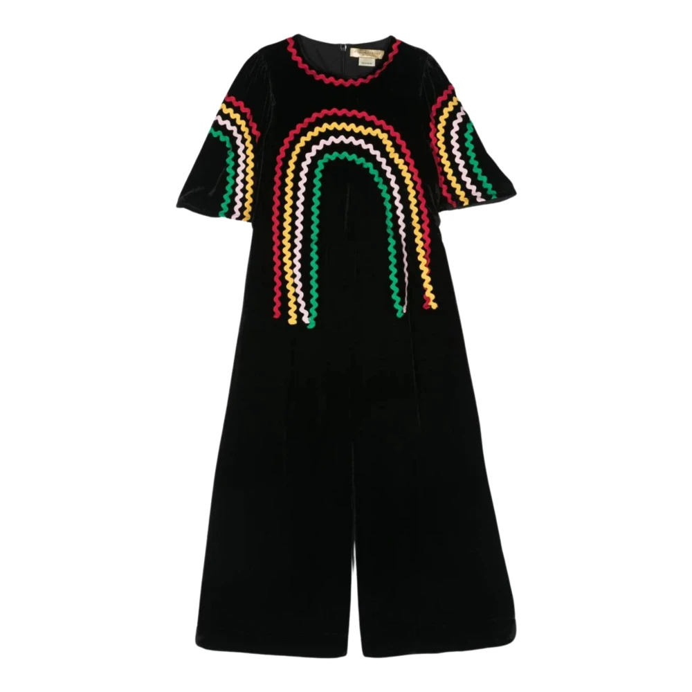 Stella McCartney Zigzag Randig Jumpsuit Klänning Black, Flicka