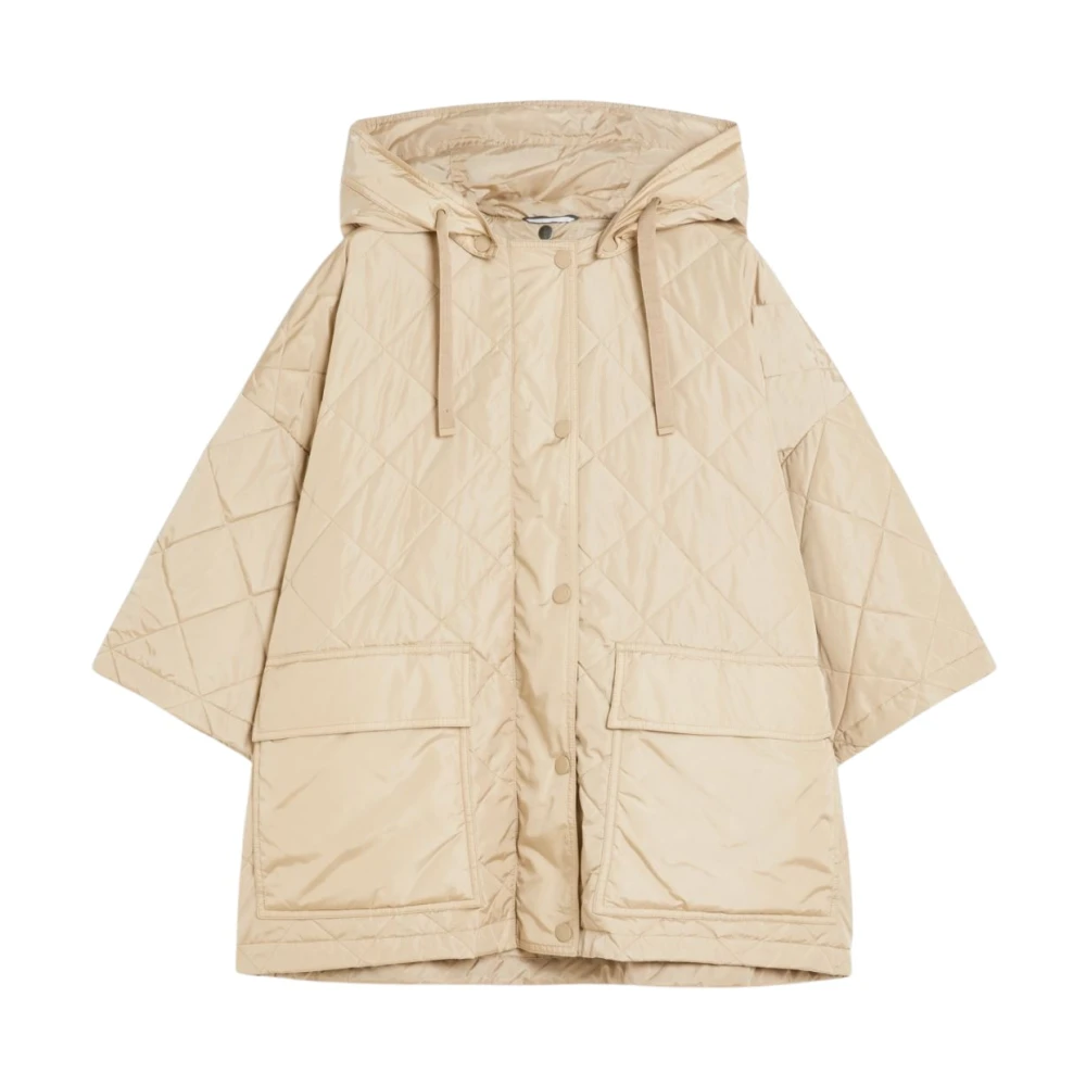 Max Mara Weekend Stijlvolle gewatteerde jas met capuchon Beige Dames
