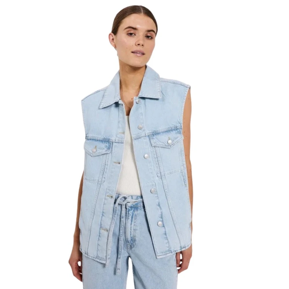 Norr Denim waistcoat voor elke look Blue Dames