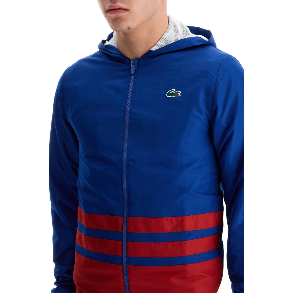 Lacoste Hooded Sport Trainingspak met Diamantpatroon Blue Heren