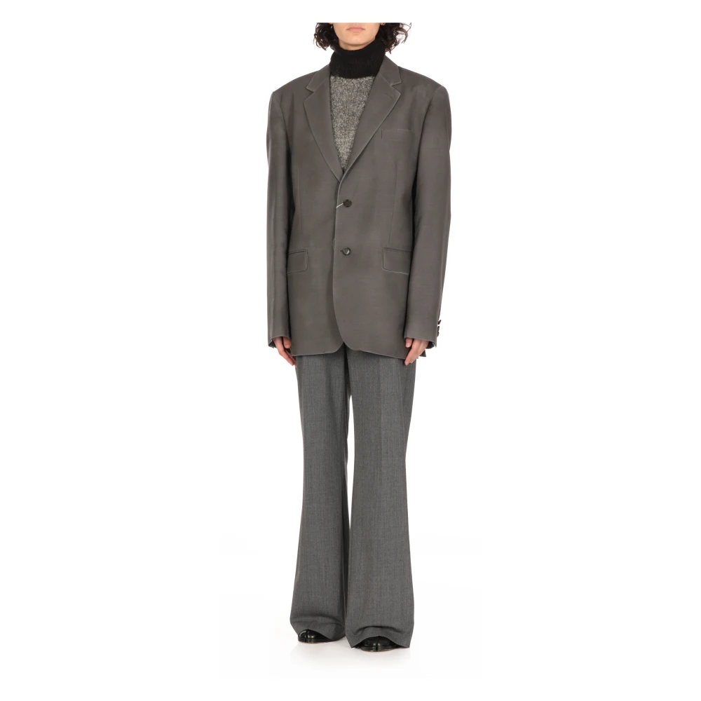 Maison Margiela Grijze Wol Mohair Blazer Vrouw Gray Dames