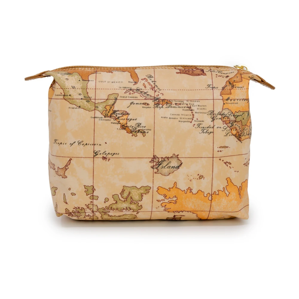 Alviero Martini 1a Classe Elegant World Map Tote Bag Beige, Dam