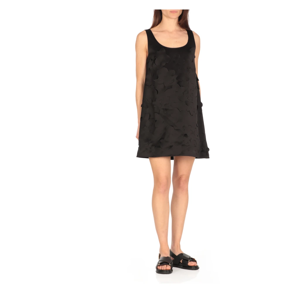 Marni Zwarte Bloemen Uitgesneden Jurk Black Dames