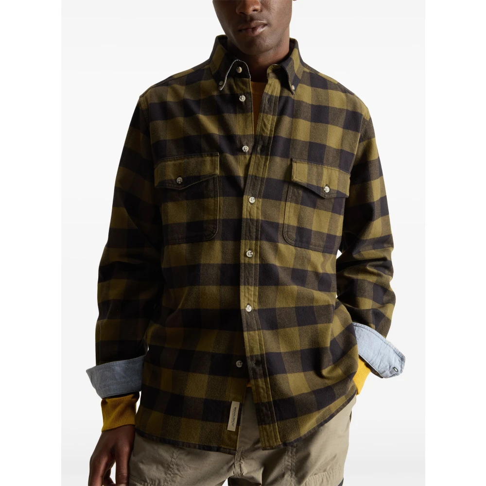 Woolrich Buffalo Plaid Chamois Shirt Green Heren