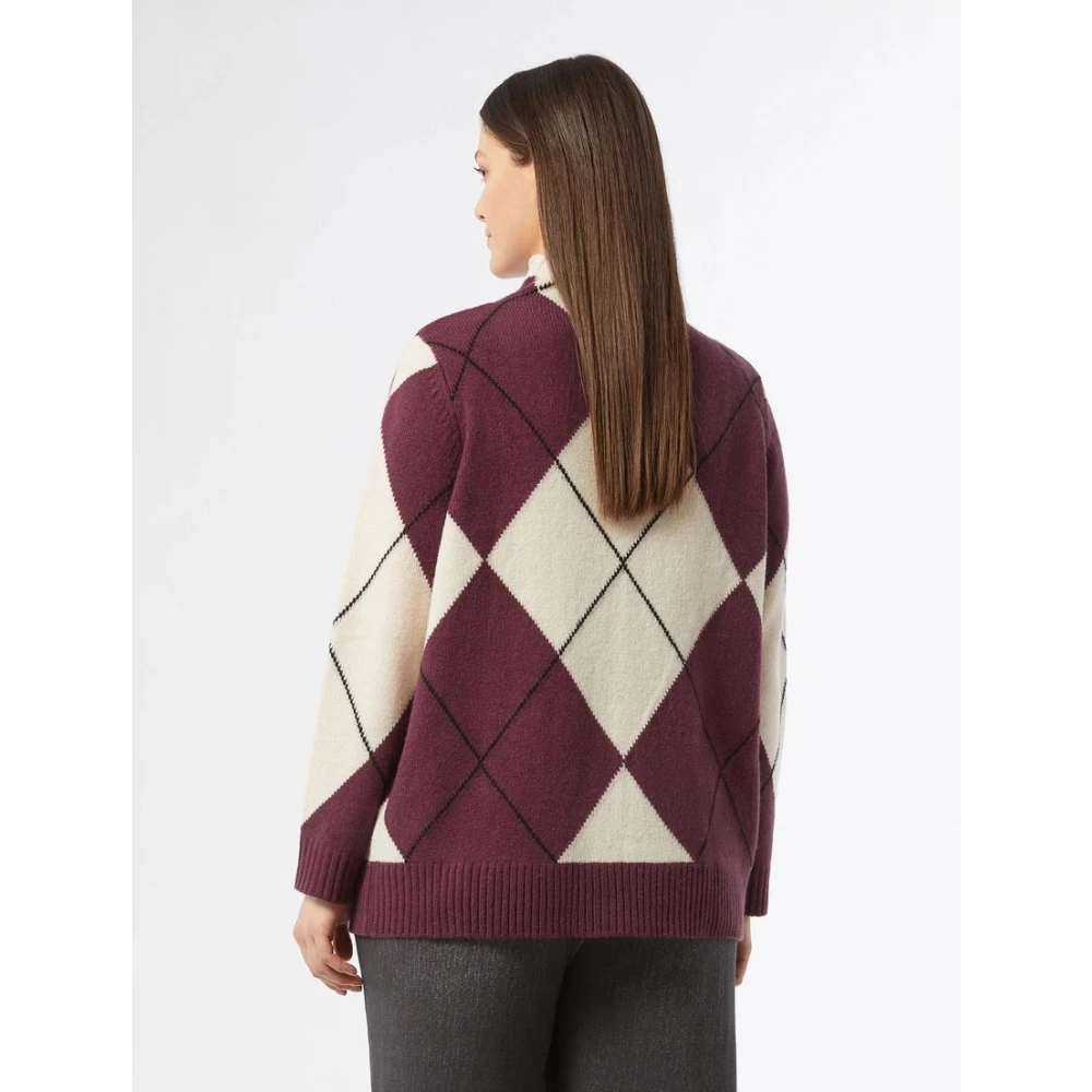 Marina Rinaldi Bordeaux Trui Intarsia Ontwerp Multicolor Dames