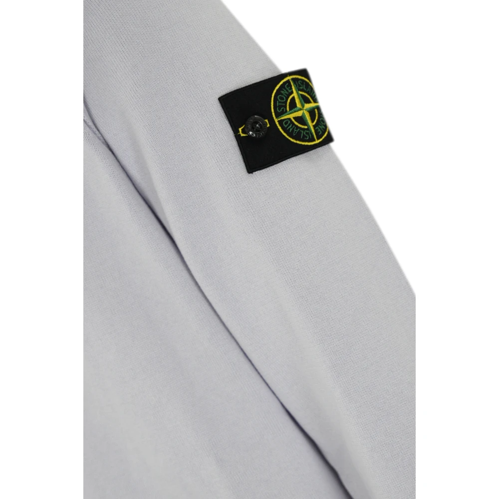 Stone Island Paarse Katoenen Trui Geribbelde Details Purple Heren