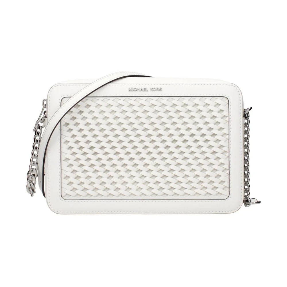 Michael Kors Women's White Leather Crossbody Bag With Adjustable Strap
