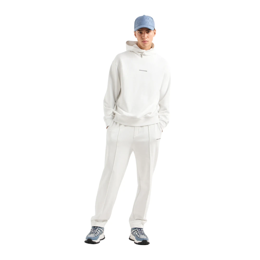 Armani Exchange Witte Hoodie Franse Terry Aw24 White Heren