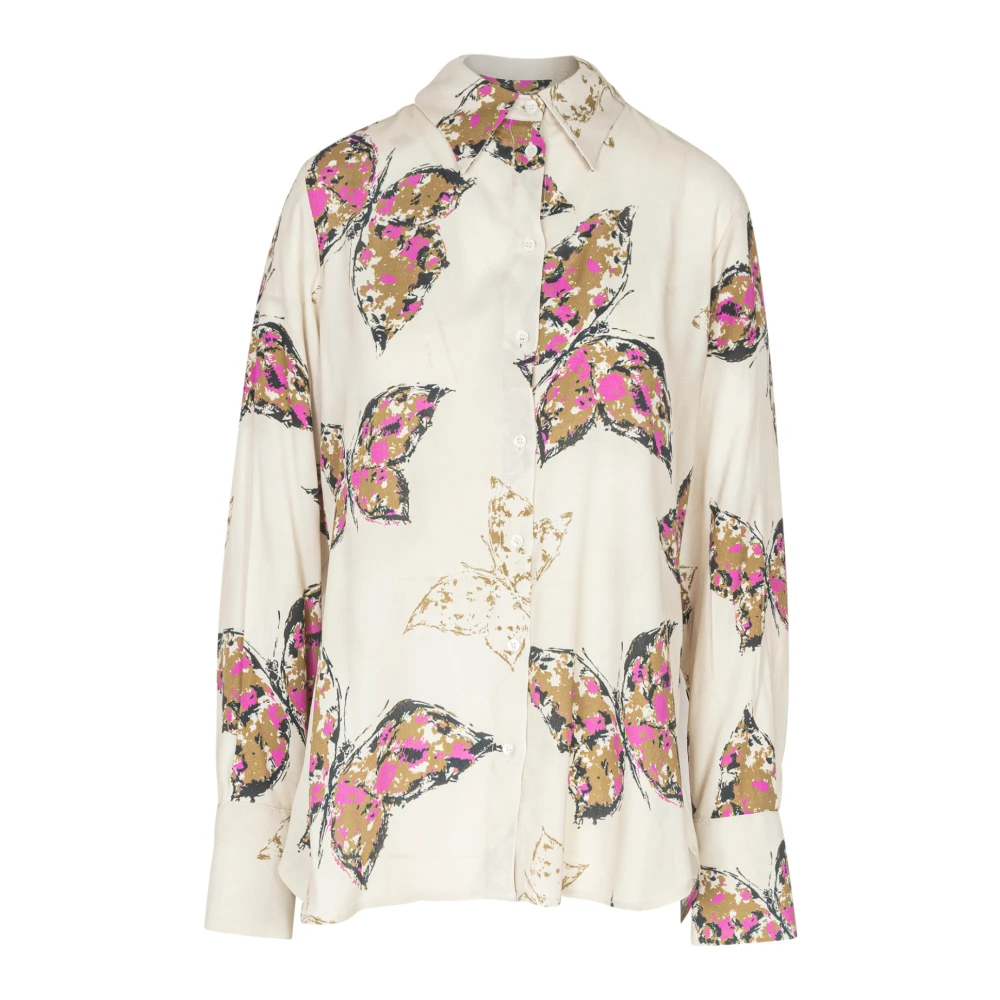Ottod'Ame Creponne Blouse met Klassieke Kraag Multicolor Dames