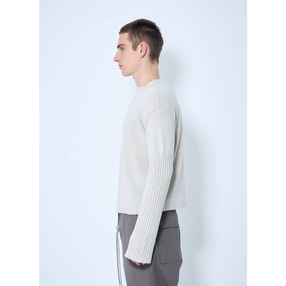 Rick Owens Cashmere Crewneck Trui Beige Heren