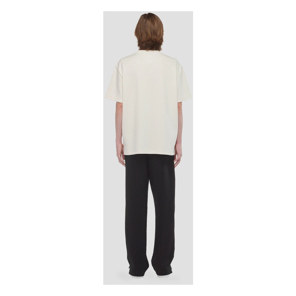 MCM Bouclé T-shirt met logopatch White Heren
