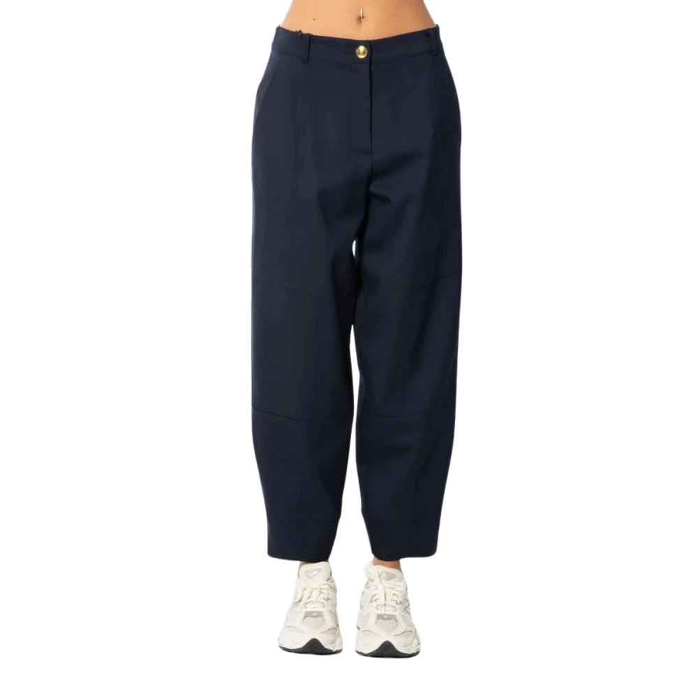 Pinko Women's Blue Wide Trousers, Xs, Balloon-Fit Trousers