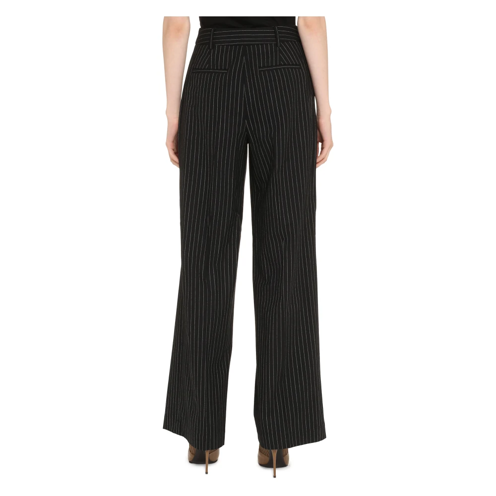 Michael Kors Pin-striped wollen blend broek Black Dames