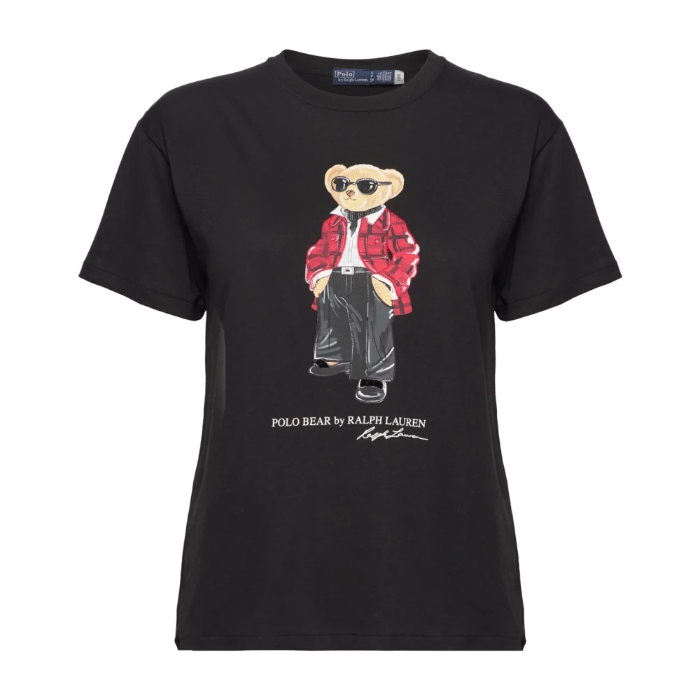 Ralph Lauren Jersey Cotton Polo Bear T-shirt Black Dames