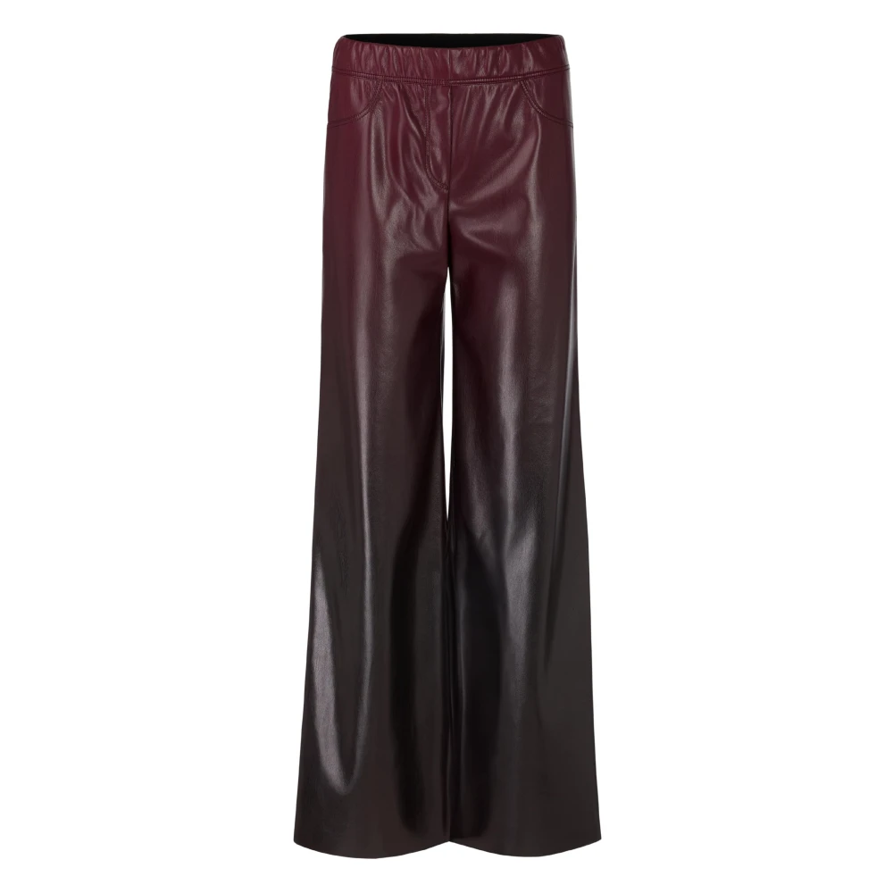 Marc Cain Women's Red Wide Trousers, Xl, Bordeaux Trousers In Zc 81.36 J25