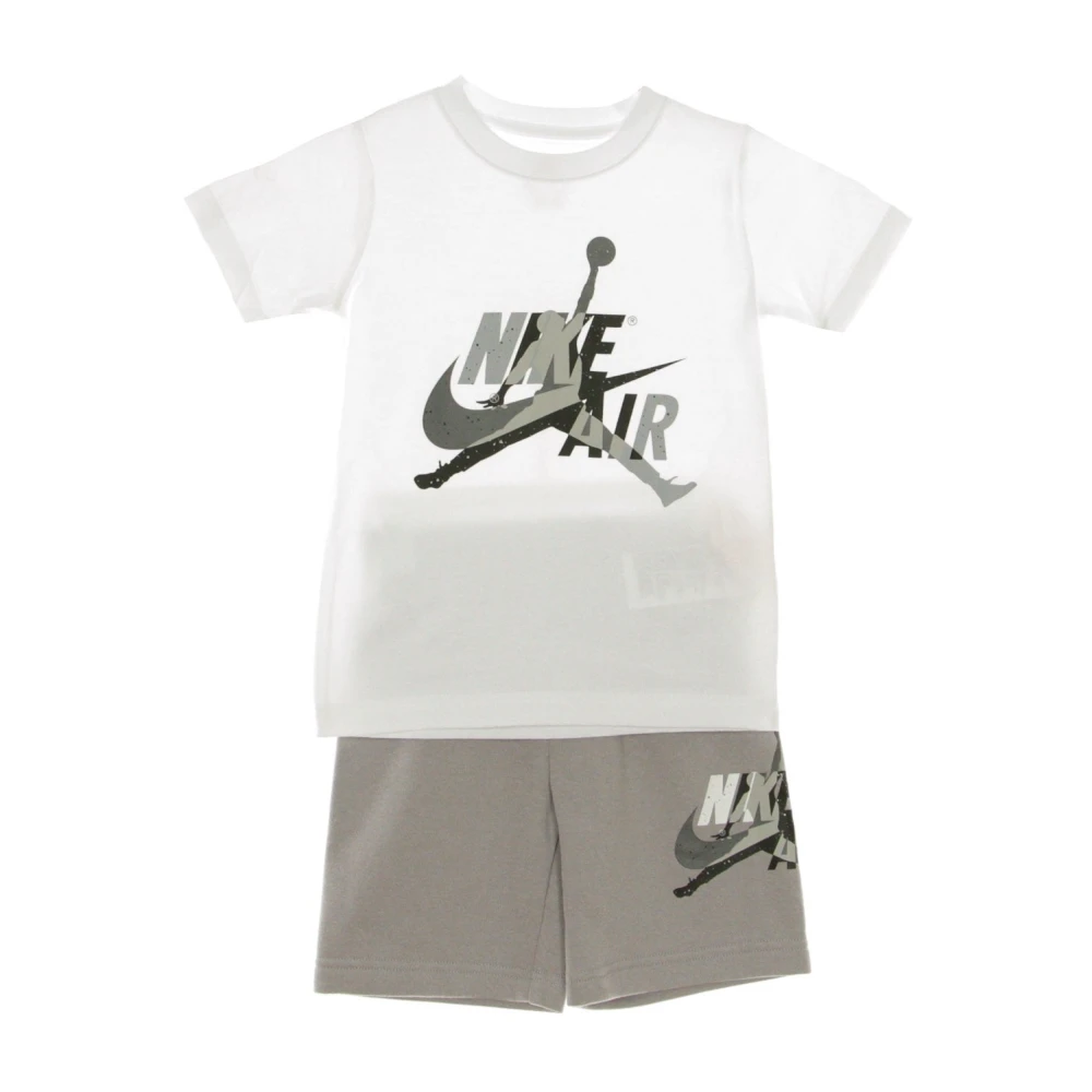 Jordan Klassisk Tee och Shorts Set i Grå White, Unisex